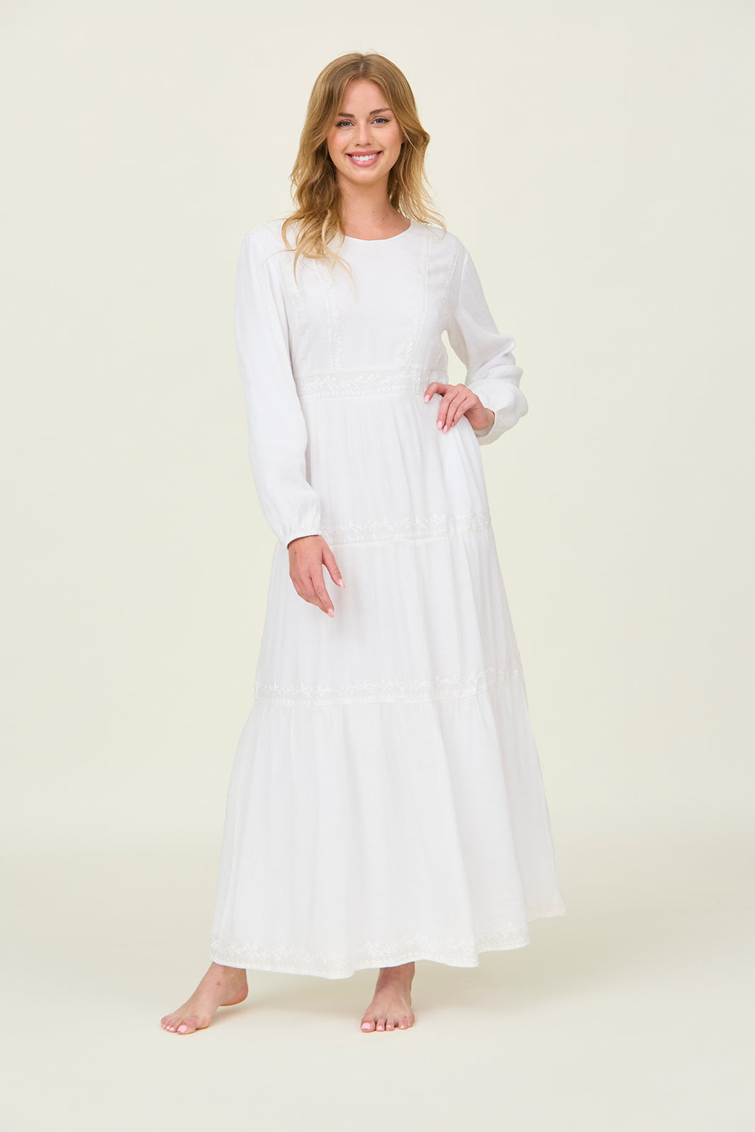 white temple dress